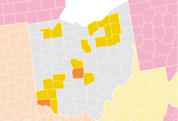 Sample of Merck's Outbreak Map of Ohio
